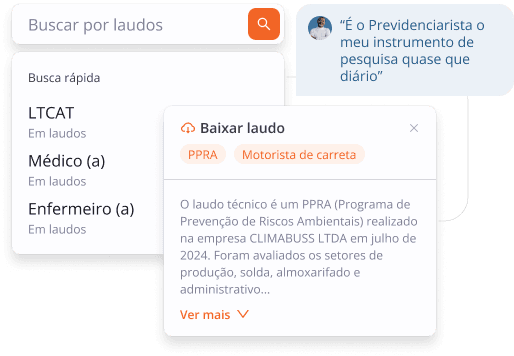 Demonstração de features de laudos