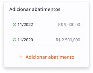 Demonstração de adição de abatimentos