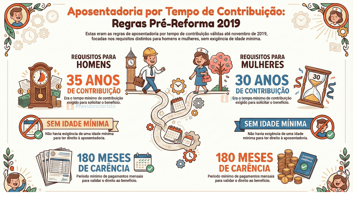 infográfico sobre requisitos de tempo de contribuição