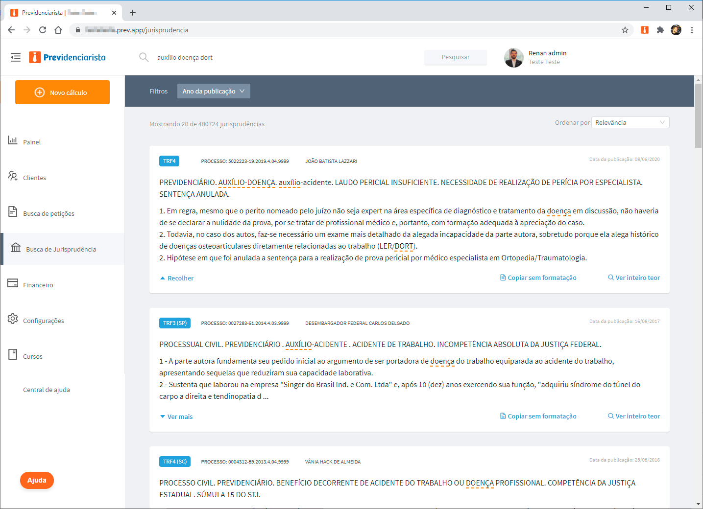 Busca de jurisprudência previdenciária - Previdenciarista