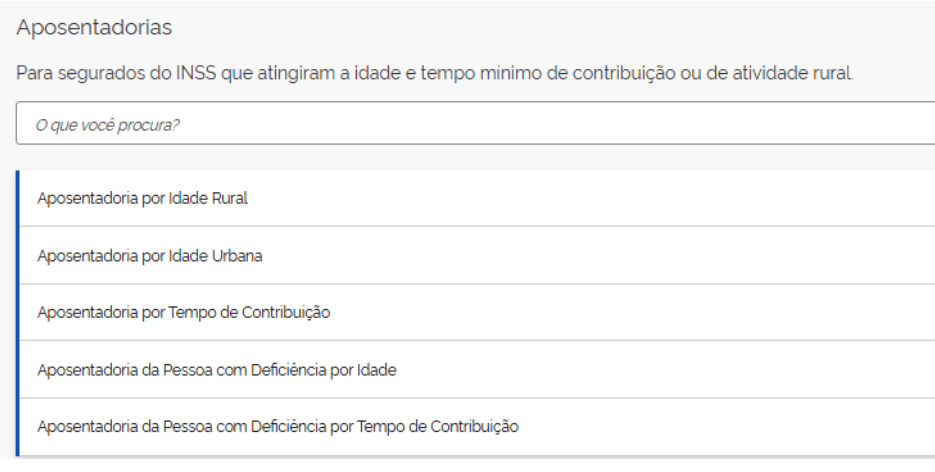 selecione o tipo de aposentadoria aplicável ao seu caso