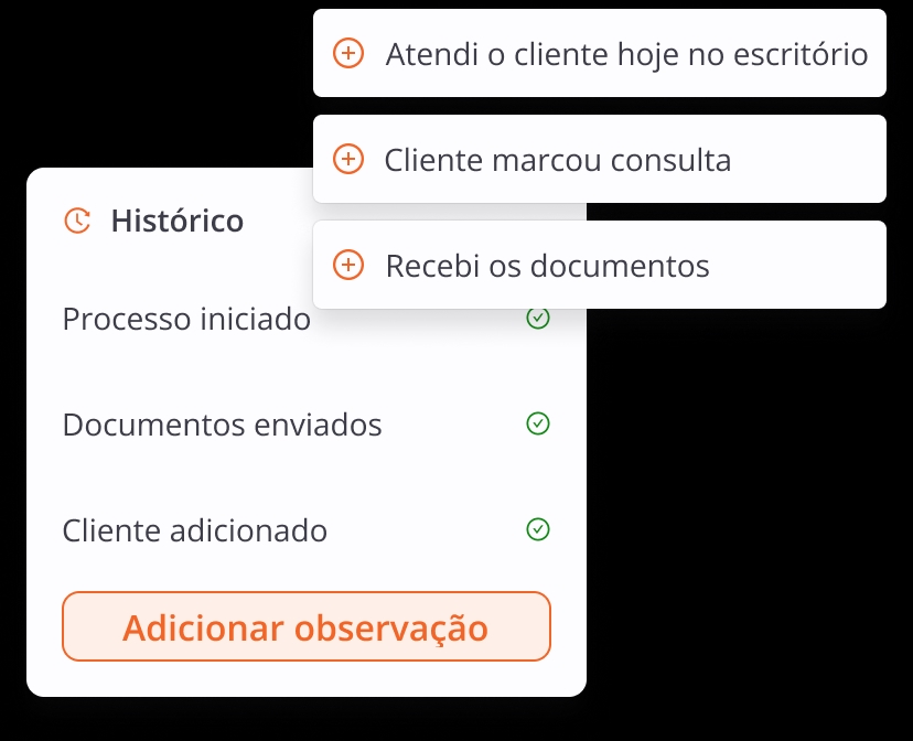 Demonstração de features de histórico de clientes