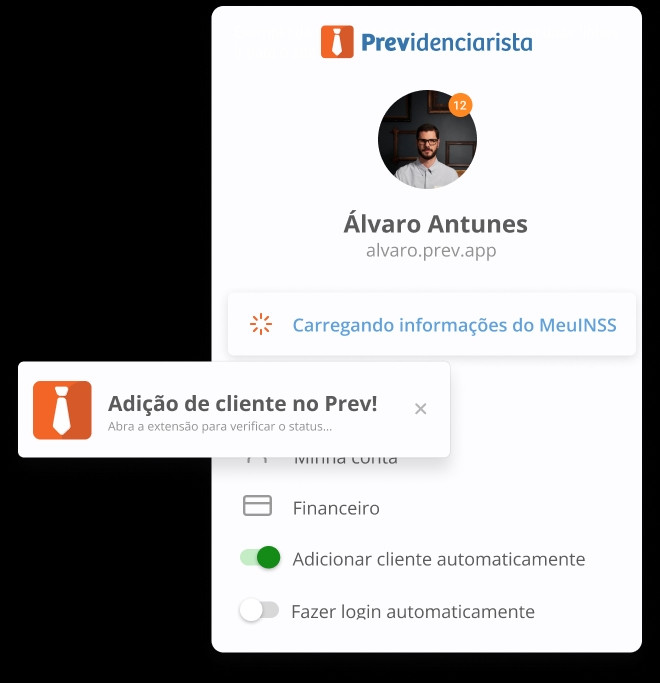 Demonstração de features de extração de informações do MeuINSS